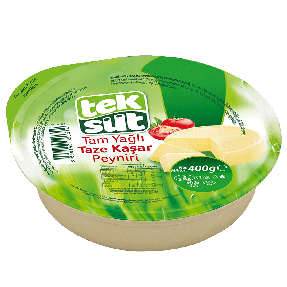 Teksüt Tam Yağlı Kaşar Peyniri 400 gr